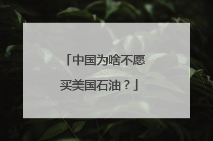 中国为啥不愿买美国石油？