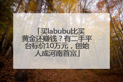 买labubu比买黄金还赚钱？有二手平台标价10万元，创始人成河南首富