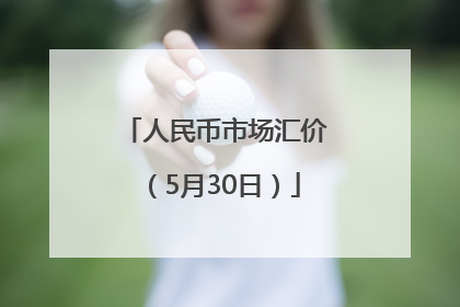 人民币市场汇价（5月30日）