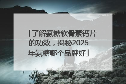 了解氨糖软骨素钙片的功效，揭秘2025年氨糖哪个品牌好