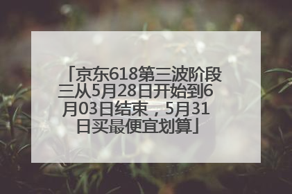 京东618第三波阶段三从5月28日开始到6月03日结束，5月31日买最便宜划算