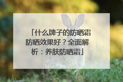 什么牌子的防晒霜防晒效果好？全面解析：养肤防晒霜