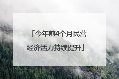 今年前4个月民营经济活力持续提升