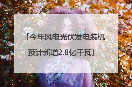 今年风电光伏发电装机预计新增2.8亿千瓦