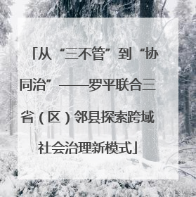 从“三不管”到“协同治”——罗平联合三省（区）邻县探索跨域社会治理新模式