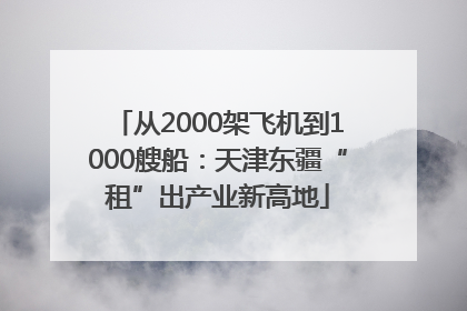 从2000架飞机到1000艘船：天津东疆“租”出产业新高地