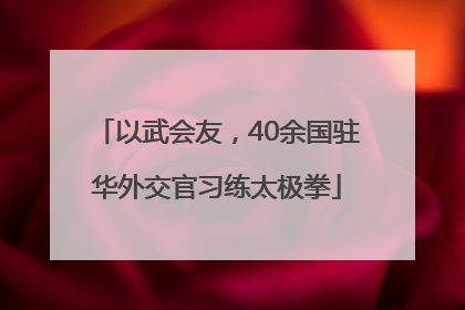 以武会友，40余国驻华外交官习练太极拳