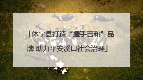 休宁县打造“握手言和”品牌 助力平安溪口社会治理