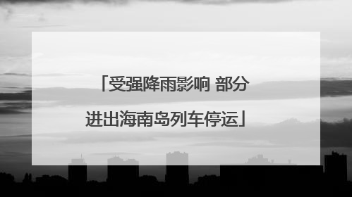 受强降雨影响 部分进出海南岛列车停运