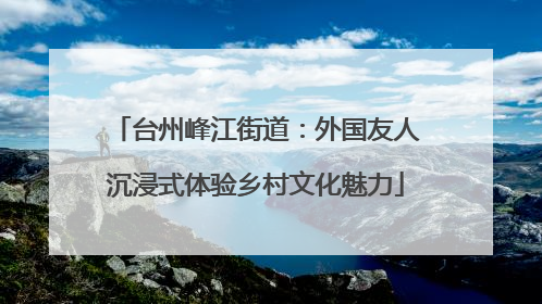 台州峰江街道：外国友人沉浸式体验乡村文化魅力