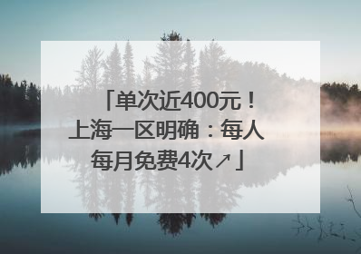 单次近400元！上海一区明确：每人每月免费4次↗