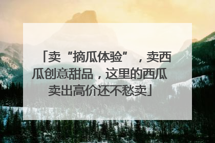 卖“摘瓜体验”，卖西瓜创意甜品，这里的西瓜卖出高价还不愁卖