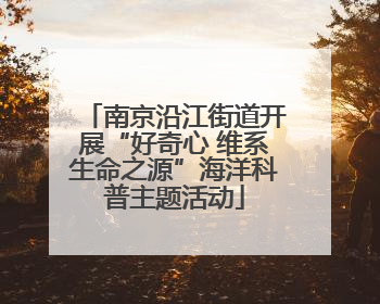 南京沿江街道开展“好奇心 维系生命之源”海洋科普主题活动