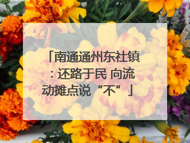 南通通州东社镇：还路于民 向流动摊点说“不”
