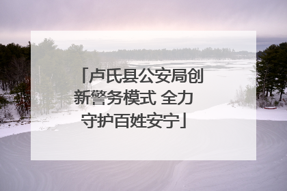 卢氏县公安局创新警务模式 全力守护百姓安宁