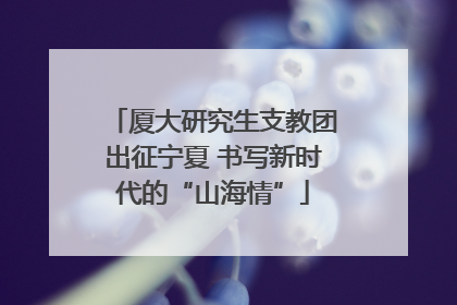 厦大研究生支教团出征宁夏 书写新时代的“山海情”