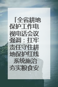 全省耕地保护工作电视电话会议强调：扛牢责任守住耕地保护红线 系统施治夯实粮食安全根基 王宁作出批示 王予波出席并讲话