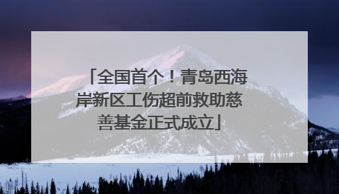 全国首个！青岛西海岸新区工伤超前救助慈善基金正式成立
