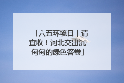 六五环境日｜请查收！河北交出沉甸甸的绿色答卷
