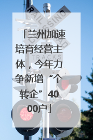 兰州加速培育经营主体，今年力争新增“个转企”4000户