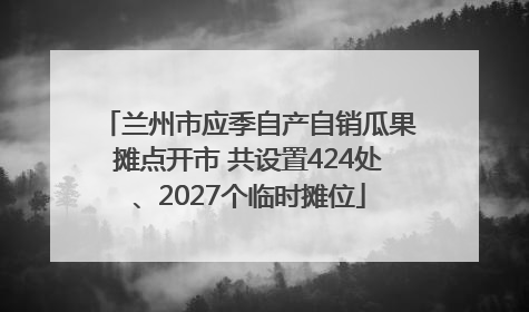 兰州市应季自产自销瓜果摊点开市 共设置424处、2027个临时摊位