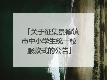 关于征集景德镇市中小学生统一校服款式的公告