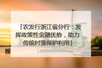 农发行浙江省分行：发挥政策性金融优势，助力传统村落保护利用