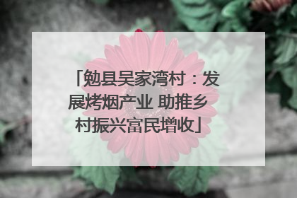 勉县吴家湾村：发展烤烟产业 助推乡村振兴富民增收