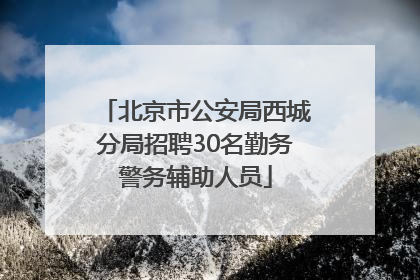 北京市公安局西城分局招聘30名勤务警务辅助人员