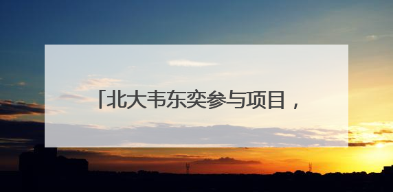 北大韦东奕参与项目，被提名国家自然科学奖