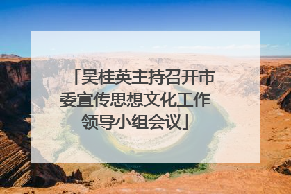 吴桂英主持召开市委宣传思想文化工作领导小组会议