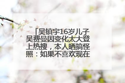 吴镇宇16岁儿子吴费曼因变化太大登上热搜，本人晒搞怪照：如果不喜欢现在的我可以离开