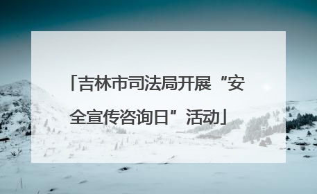 吉林市司法局开展“安全宣传咨询日”活动