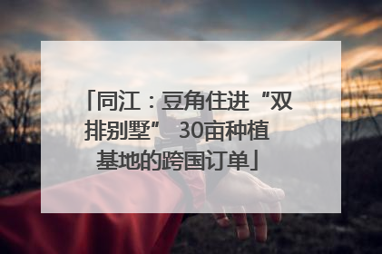 同江：豆角住进“双排别墅” 30亩种植基地的跨国订单