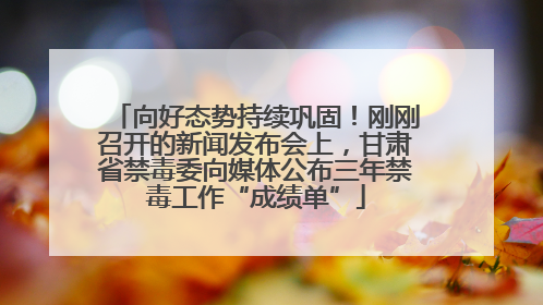 向好态势持续巩固！刚刚召开的新闻发布会上，甘肃省禁毒委向媒体公布三年禁毒工作“成绩单”