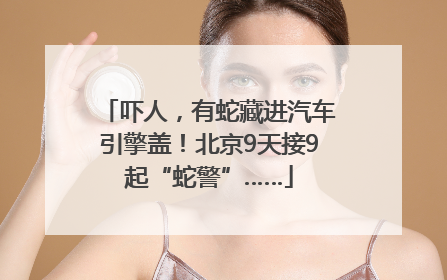 吓人，有蛇藏进汽车引擎盖！北京9天接9起“蛇警”……