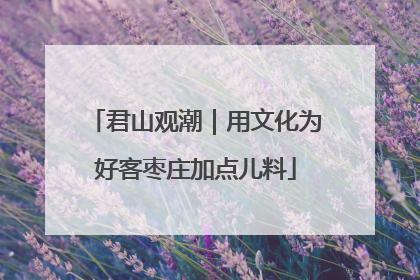 君山观潮｜用文化为好客枣庄加点儿料