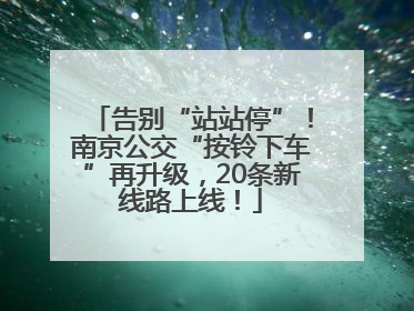 告别“站站停”！南京公交“按铃下车”再升级，20条新线路上线！
