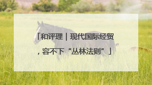 和评理｜现代国际经贸，容不下“丛林法则”