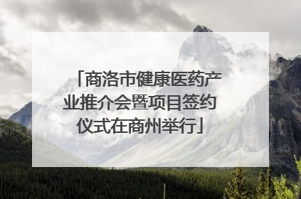 商洛市健康医药产业推介会暨项目签约仪式在商州举行