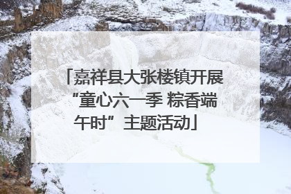 嘉祥县大张楼镇开展“童心六一季 粽香端午时”主题活动
