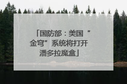 国防部：美国“金穹”系统将打开潘多拉魔盒