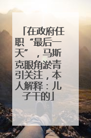 在政府任职“最后一天”，马斯克眼角淤青引关注，本人解释：儿子干的