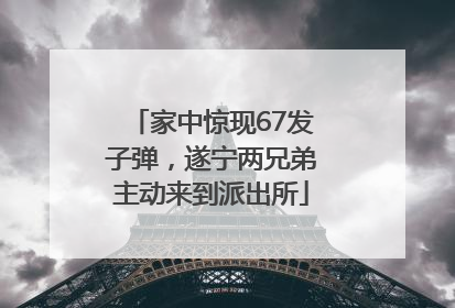 家中惊现67发子弹，遂宁两兄弟主动来到派出所
