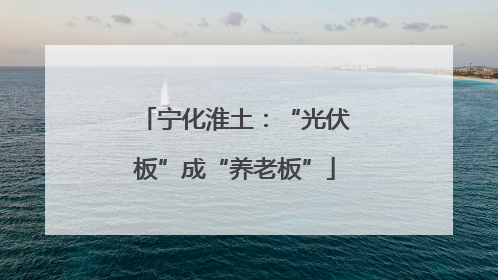 宁化淮土：“光伏板”成“养老板”