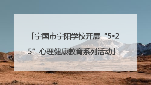 宁国市宁阳学校开展“5•25”心理健康教育系列活动