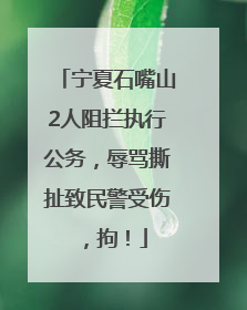 宁夏石嘴山2人阻拦执行公务，辱骂撕扯致民警受伤，拘！