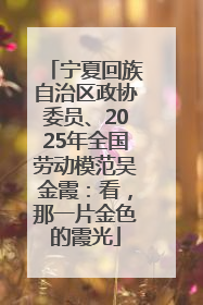 宁夏回族自治区政协委员、2025年全国劳动模范吴金霞：看，那一片金色的霞光