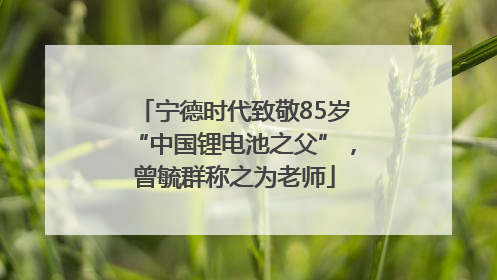宁德时代致敬85岁“中国锂电池之父”，曾毓群称之为老师
