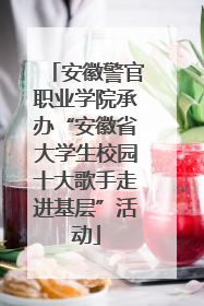 安徽警官职业学院承办“安徽省大学生校园十大歌手走进基层”活动